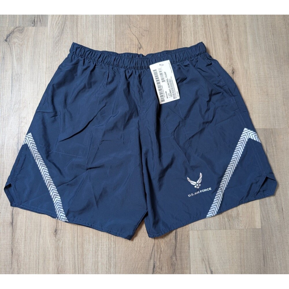 NWT US Air Force Athletic Shorts Mens Size M Navy Blue PT Reflective Gym Running